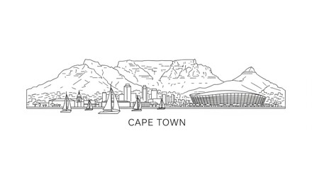 Obraz premium Cape Town Cityscape Mountain View.
