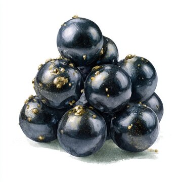 Black balls stacked in a pyramid shape on a light background in a simple setting