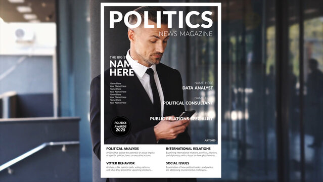 Premium Overlays Magazine Politics &ndash; Political Editorial Layout Effects, News Magazine Design Elements and Modern Political Overlays for Video Editing