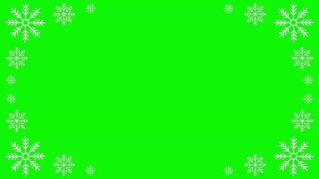Snowflakes seamless border animation. Snowflakes seamless pattern. Snow border frame. Template for winter design