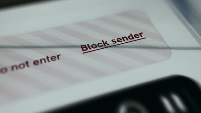 User selects the Block sender option to stop receiving messages