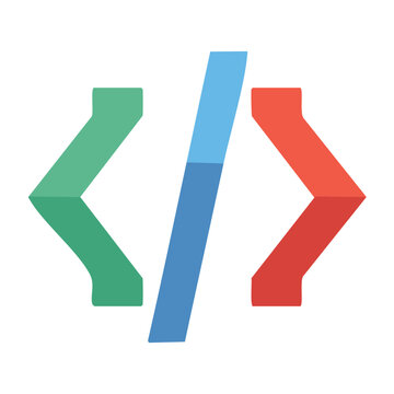 Flat design icon of code brackets