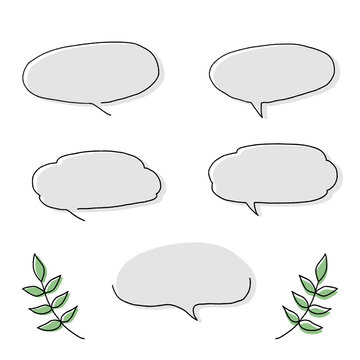 手描きのグレーの吹き出し
