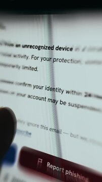 Phishing-style alert requesting account confirmation within 24 hours