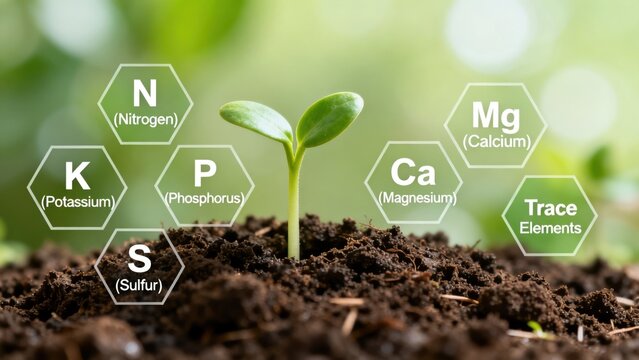 Seedling with nutrient labels