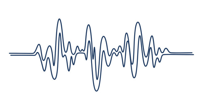 Abstract sound wave graph against a white background