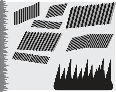 Abstract geometric pattern with stripes and jagged shapes