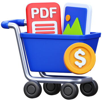 Digital Product Marketplace 3D Icon for Ecommerce and Online Sales