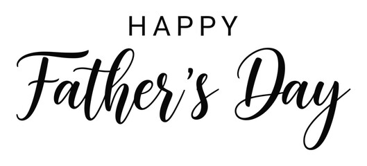 Happy father's day calligraphy text black ink on white background © desinax