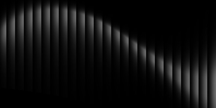 A row of vertical lines or curved columns looks like metallic blades or curtains arranged neatly. With black and metallic gray colors, it is used as a technology or professional themed background beca