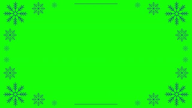 Snowflakes seamless border animation. Snowflakes seamless pattern. Snow border frame. Template for winter design