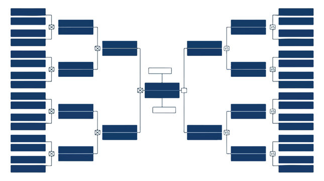 Soccer Tournament Brackets Template for Football Playoff Scoreboard and Match Calendar - Blank Elimination Chart for 32 Teams Competition