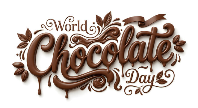 World chocolate day typography logo banner poster concept on background.
