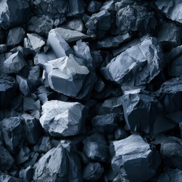 Black coal rock texture with rugged natural detail, industrial mineral background, dark stone surface. SEAMLESS PATTERN