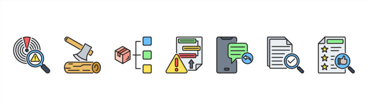 Incident Management icon set includes Detection, Logging, Categorization, Prioritization, Response, Resolution, and Review for incident handling.