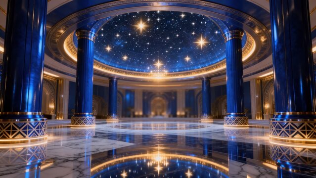 Luxurious interior with starry ceiling