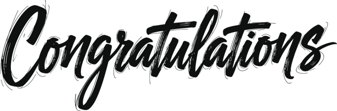 Congratulations calligraphic greeting card design