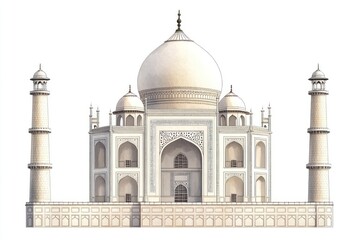 Fototapeta premium Taj Mahal architecture landmark white.