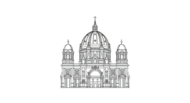 Large Building With A Dome Roof.