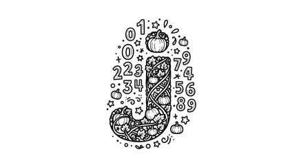 Obraz premium Number One Made of Various Digits.