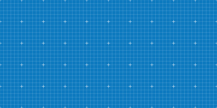 Bright blue coordinate grid with evenly spaced reference crosses forming versatile technical background suitable for education mapping software development presentations and design work