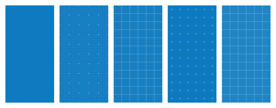 Blue blueprint background with precise dotted grid pattern for engineering layouts, technical drafting templates, measurement guides, architectural plans, modern design projects and education visuals
