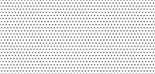 Dense abstract pattern composed of repeating black cross marks arranged in precise rows, delivering bold geometric texture and contemporary visual rhythm for creative digital and print projects © SpainArts