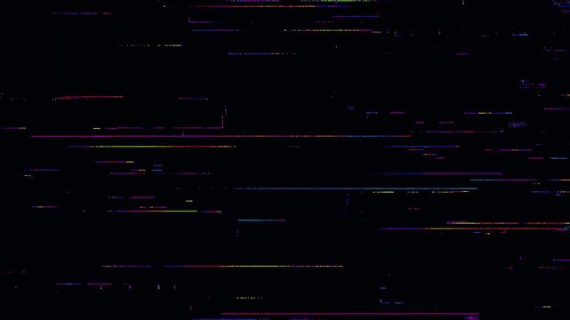 Digital Glitch Effect Progresses Across Black Background Horizontal Composite