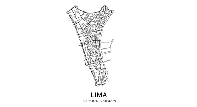 Lima city map illustration design.