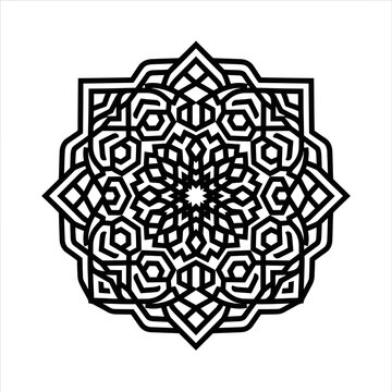 Intricate Black and White Mandala Design.