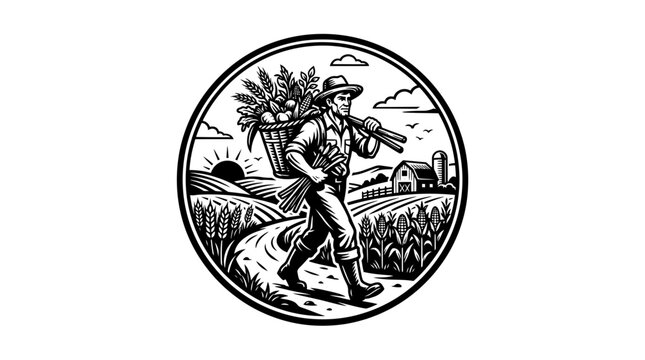 Man carrying tree in a circle.