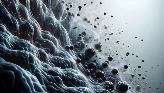 Crude Oil Droplets Dispersing Dark Hydrocarbon Fluid