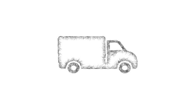 Sketch delivery van icon animation - smooth progressive reveal