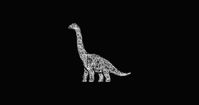 Sketch brachiosaurus icon animation - smooth progressive reveal