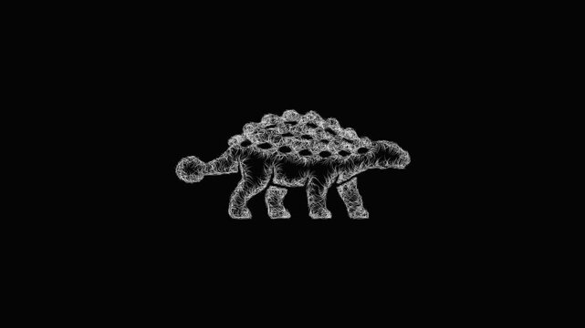 Sketch ankylosaurus icon animation - smooth progressive reveal