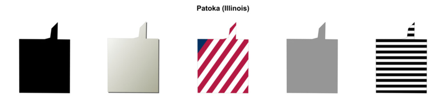 Patoka (Illinois) blank outline map set