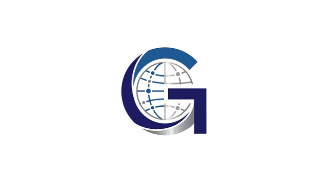 Globe Letter Logo Design Element.