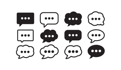 Obraz premium Set of various chat icons message bubbles speech boxes symbols for modern communication concepts.