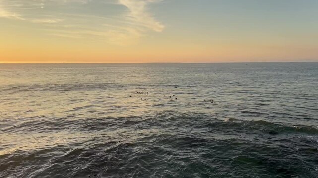 Beautiful Sun setting over the Atlantic Ocean near Cape Town