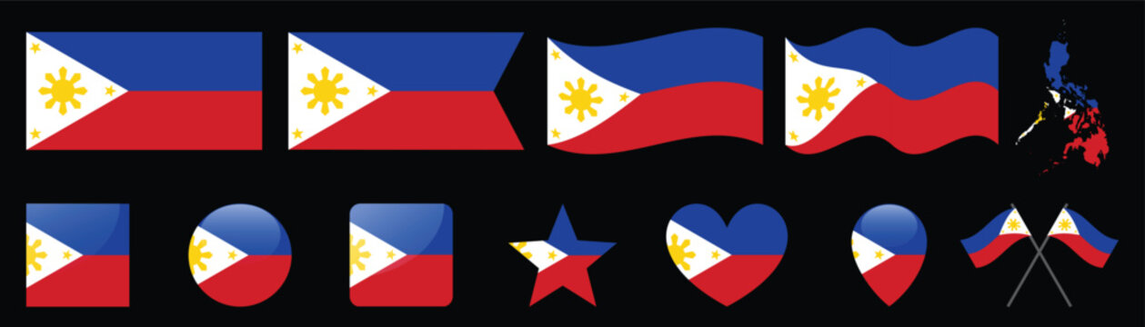 Collection of Philippine Flags in Various Shapes and Styles