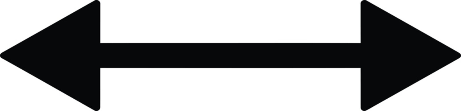 Black double sided arrow icon pointing left and right