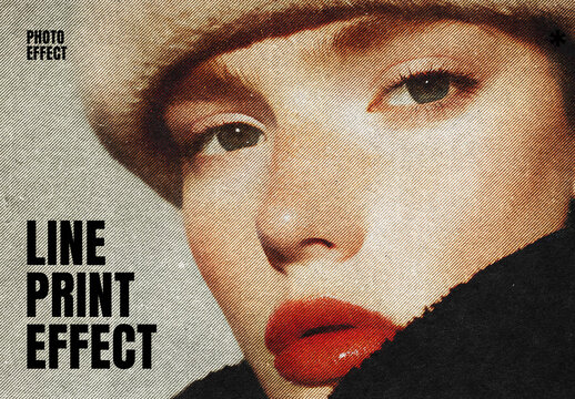 Diagonal Line Photo Effect &ndash; Halftone for Album Cover & Social Media (PSD)