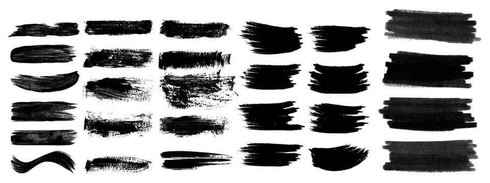 Beautiful Brushes vector collection. Grunge Elements - Brush strokes, ink paint brushes, grunge lines. Rectangle text box for social media and network. vector