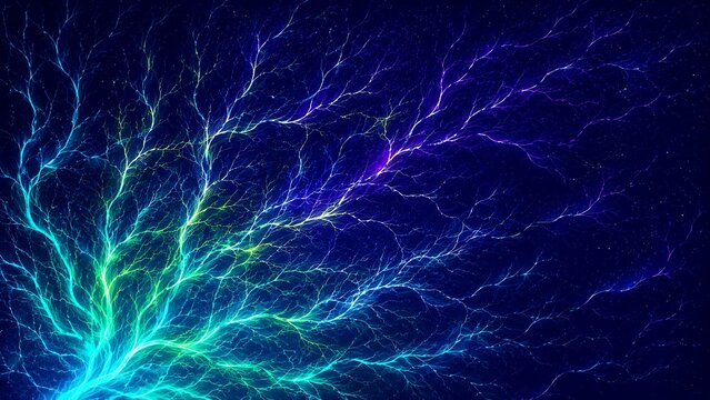 Aurora Veins &ndash; Bioluminescent Roots

Ultra‑high‑resolution abstract wallpaper. A network of thin, branching veins like bioluminescent roots or lightning, glowing in shades of teal, lime, and soft purp