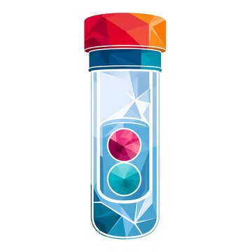 Abstract Biobank Cryovial with Frozen Biospecimen Samples