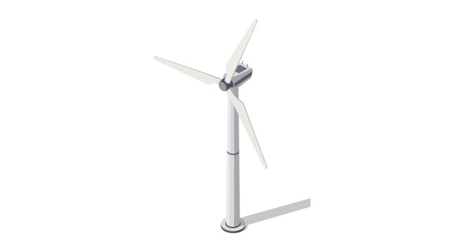 Isometric vector illustration of a wind turbine isolated on white background