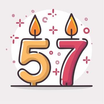 Birthday Candles Number 57