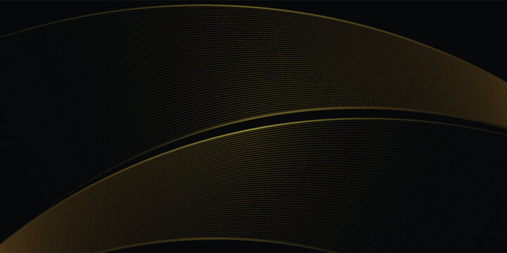 Isolated gold arc with tinsel on a black background