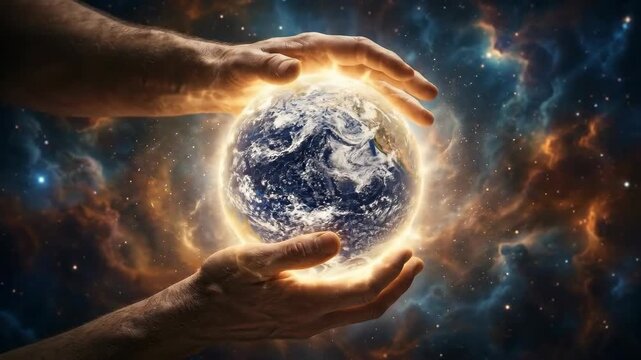 Primordial existence sculptor: divine being, create planet, spiritual realm, sacred principle, eternal architect, universal order, celestial body, hand shape, cosmic sphere, godlike force.