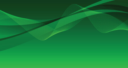 Fototapeta premium Abstract Green Wave Design with Flowing Lines and Gradient Colors for Backgrounds and Digital Art.
